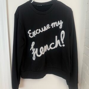 Endless Rose Pearl Embellished Sweatshirt